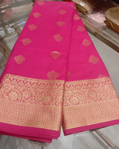 Self Design Banarasi Pure Silk Saree (Pink)