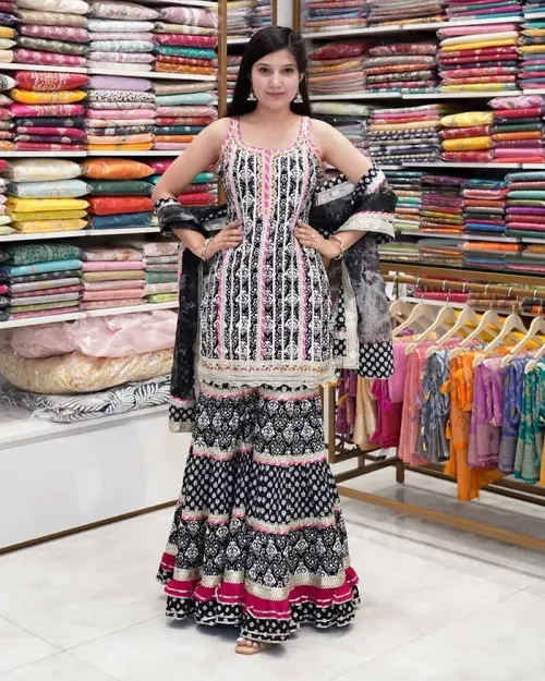 Black Sharara Suit for Women