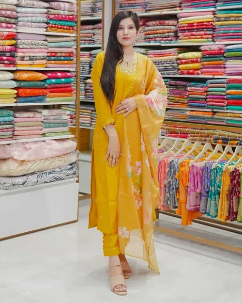 Silk Suit Organza Dupatta