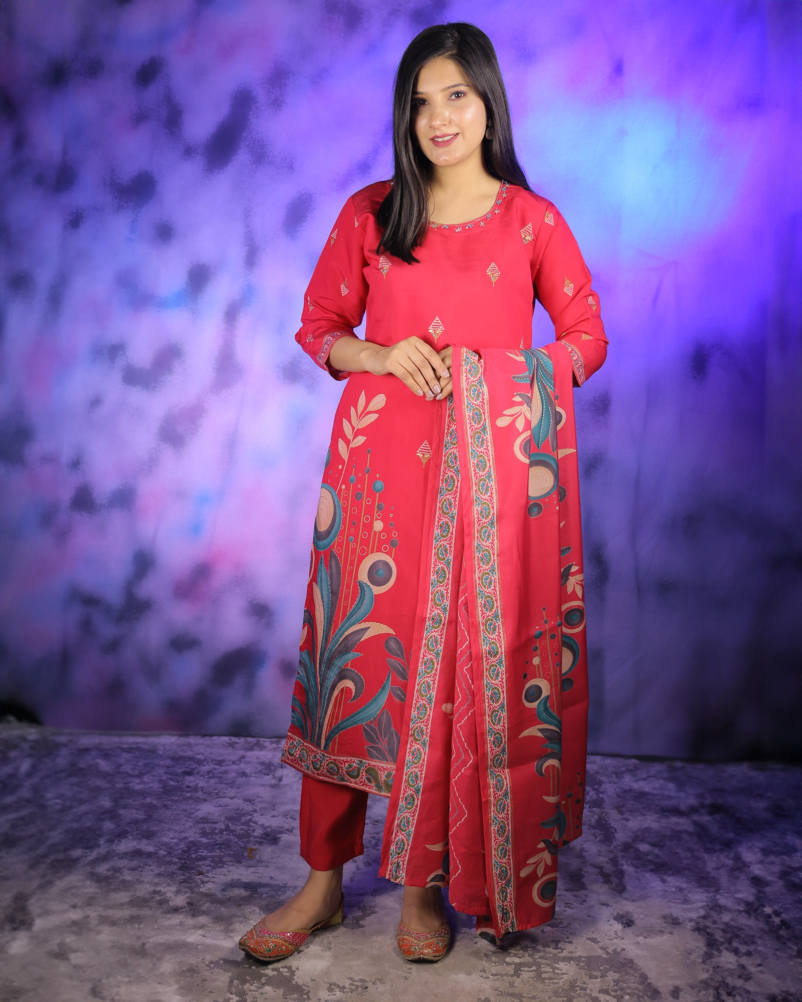 Rani Color Sequence Work Straight Suit