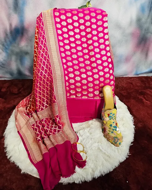 Rani Zari Work Unstitched Georgette Suit Set