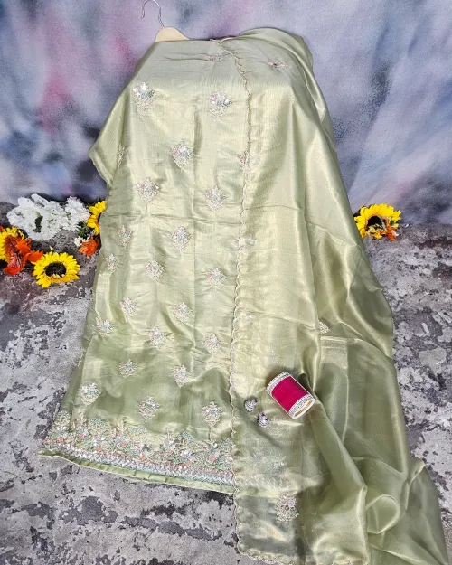 Light Green Stone Work Suit