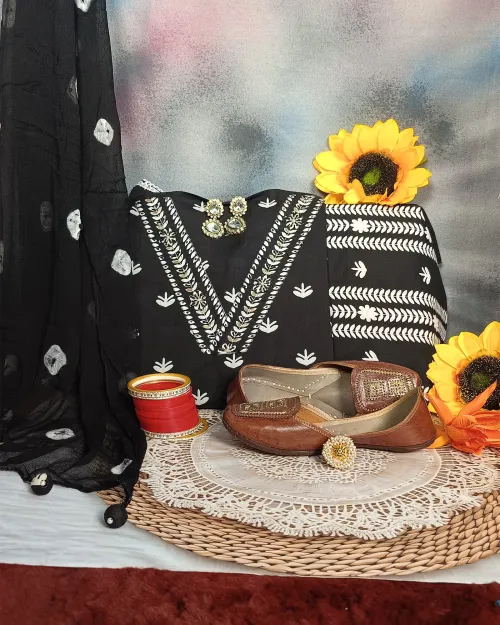 Black Stone Work Casual Style Suit