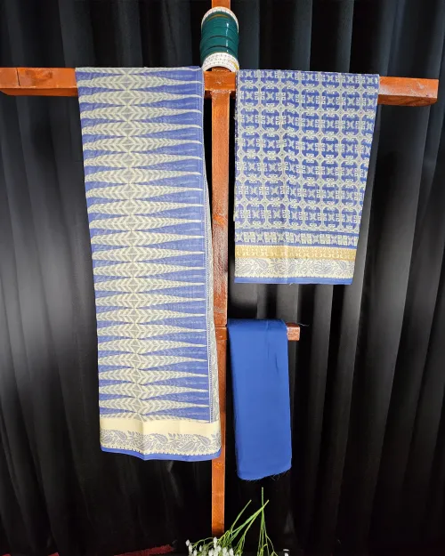 Blue Color Tussar Cotton Suit