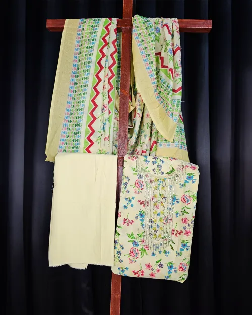 Lemon Embroidery Work Suit