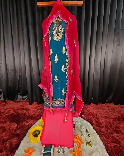 Blue Color Gota Patti Work Suit