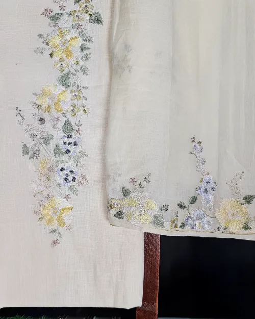 Cream Color  Cotton Fabric Suit