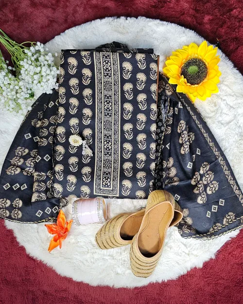 Black Cotton Casual Style Suit