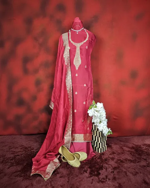 Red Color Silk Suit Set