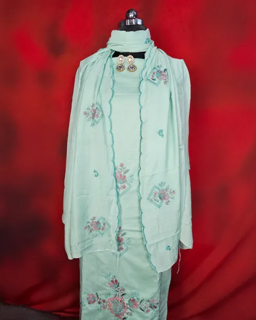 Blue Colour Cotton Unstitched Salwar Suit