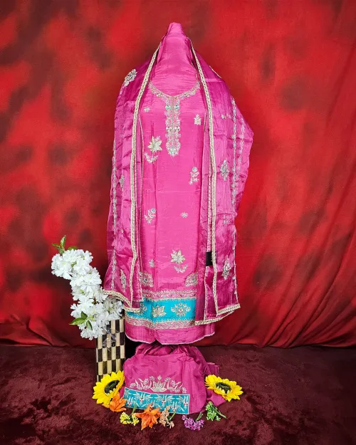 Rani Colour Organza Unstitched Salwar Suit Set