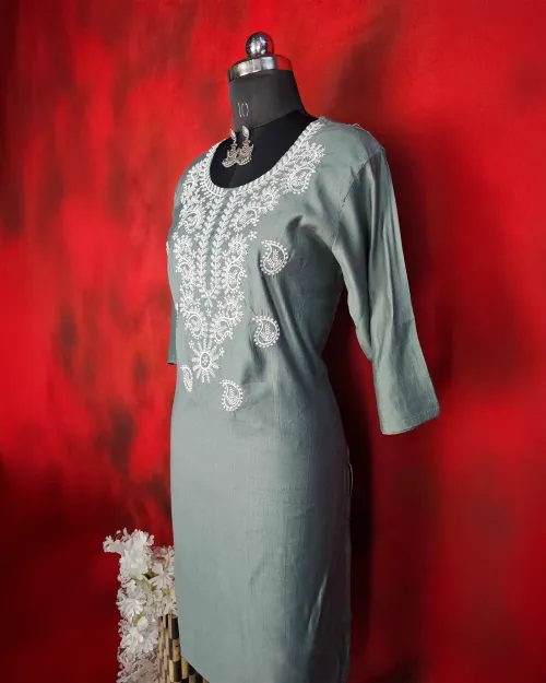 Grey Colour Readymade Kurti