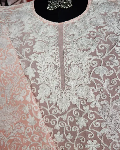 Peach Color Readymade Cotton Straight Kurti