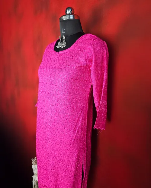 Rani Color Readymade Cotton Straight Kurti