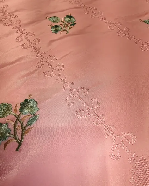 Peach Crepe Silk Unstitched Salwar Suit Set