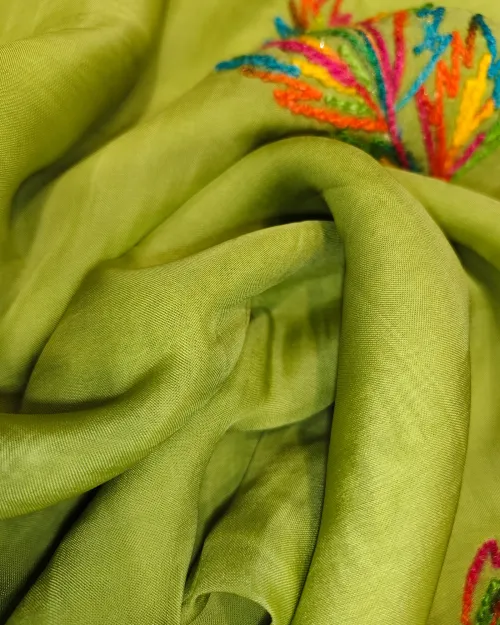Light Green Organza Unstitched Salwar Suit Set
