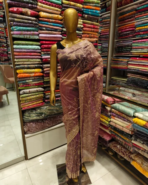 Purple Color Tissue Silk Saree
