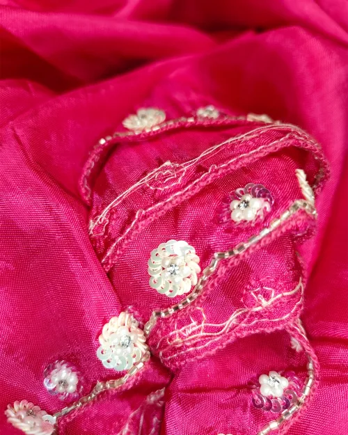 Rani Stone Work Crepe Silk Saree