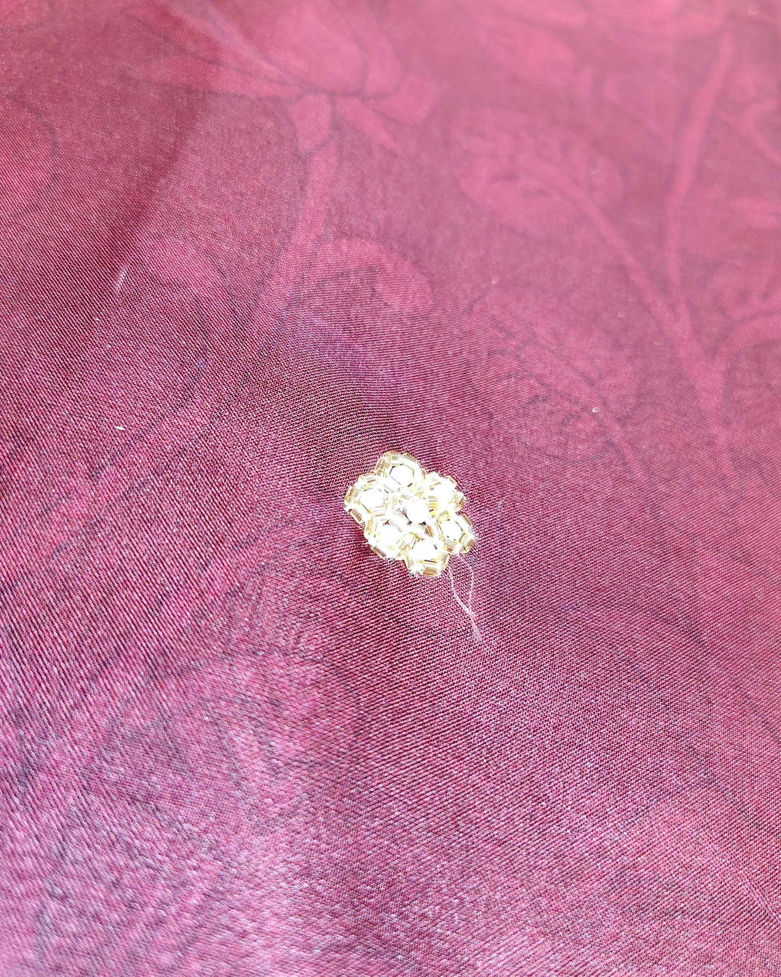 Wine Color Stone Work Organza Saree