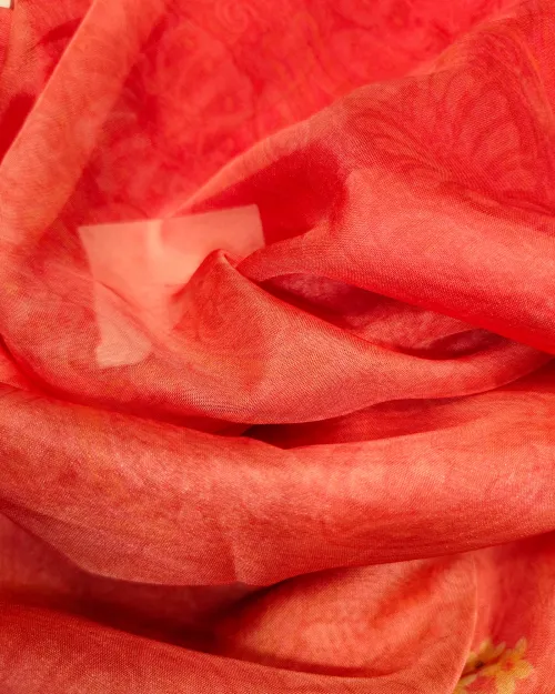 Gajari Red Colour Stone Work Organza Saree