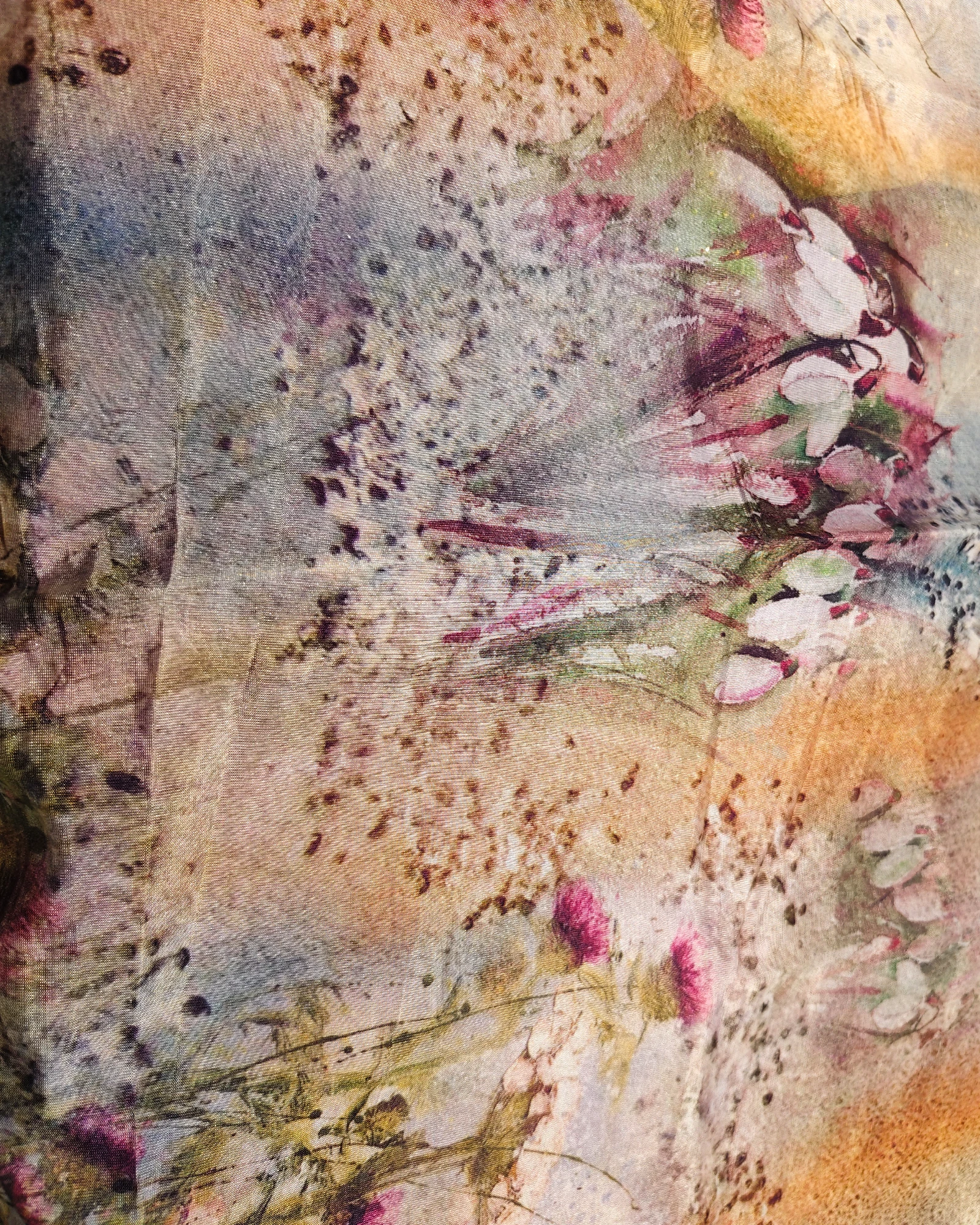 Multi Printed Color Organza Saree