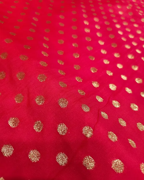 Gajari Red Zari Work Silk Saree