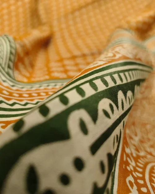 Mustard Color Cotton Silk Saree