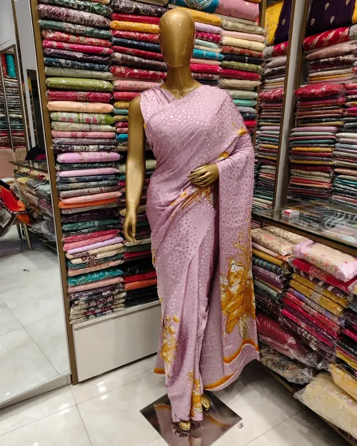 Move Color Printed Crepe Silk Saree