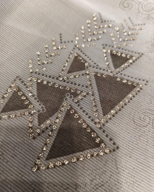 Grey Colour Synthetic Georgette Saree