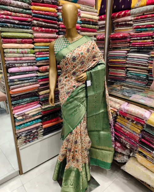 Golden Zari Work Silk Saree