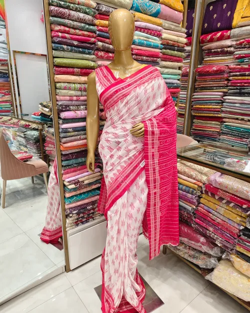 White Color Bengal Linen Saree