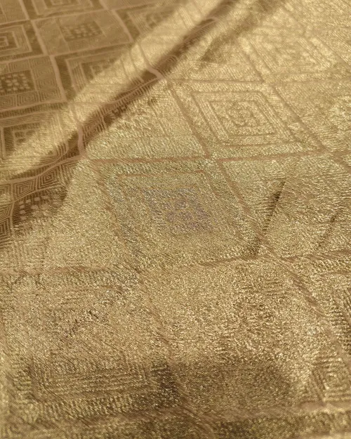 Peach Zari Work Chiffon Saree