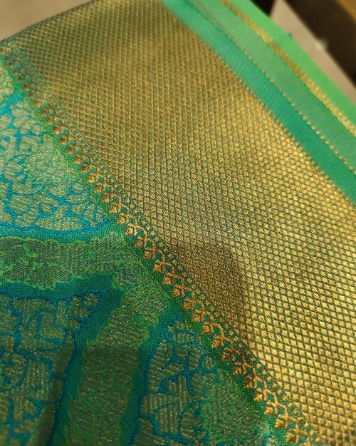 Light Green Zari Work Pure Silk Saree