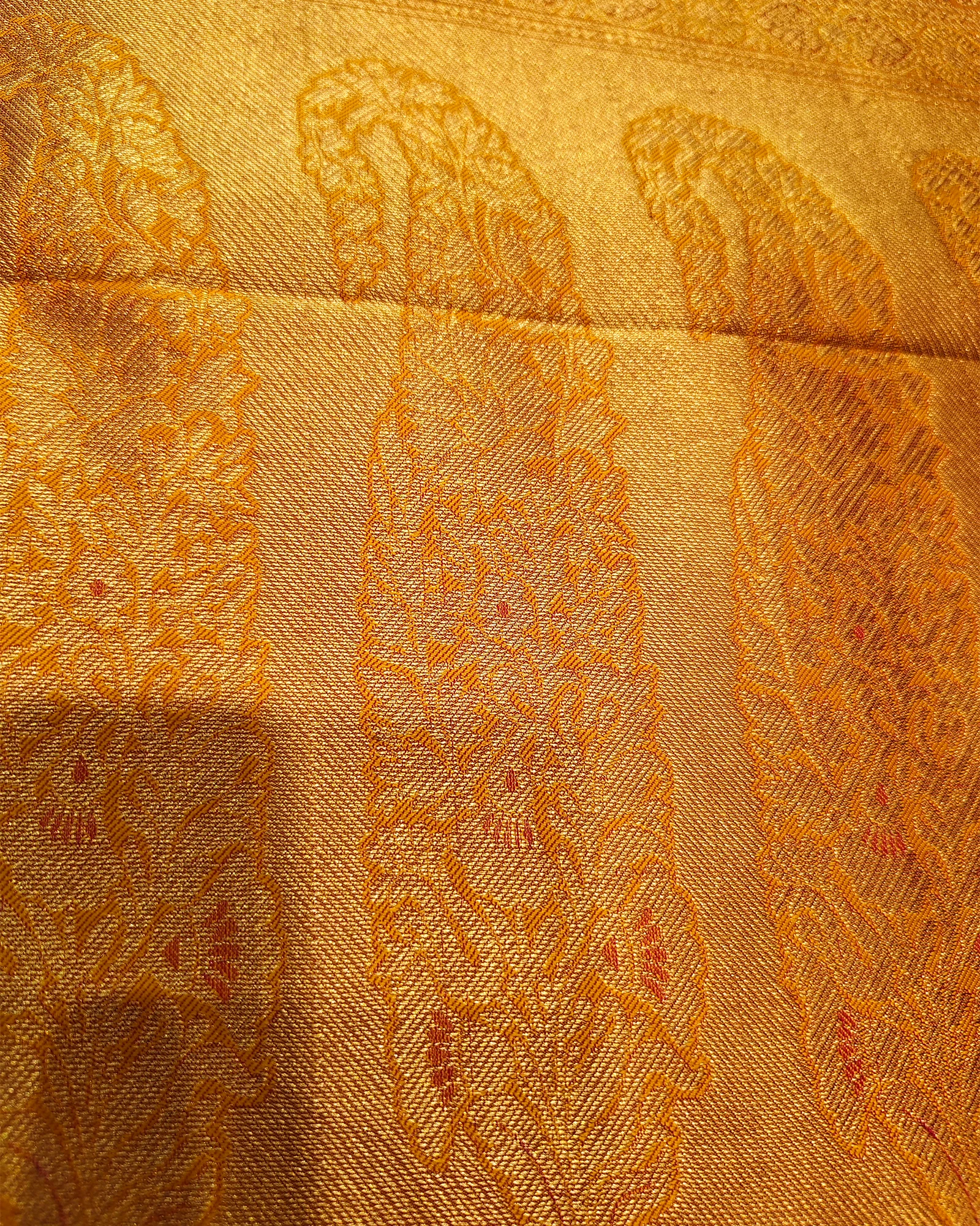 Yellow Color Zari Work Pure Silk Saree