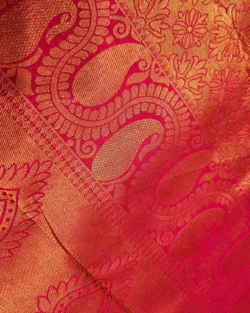 Red Zari Work Pure Kanchipuram Silk Saree