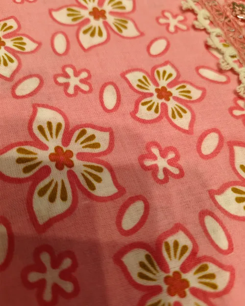 Light Peach Cotton Basic Style Unstitched Suit Set