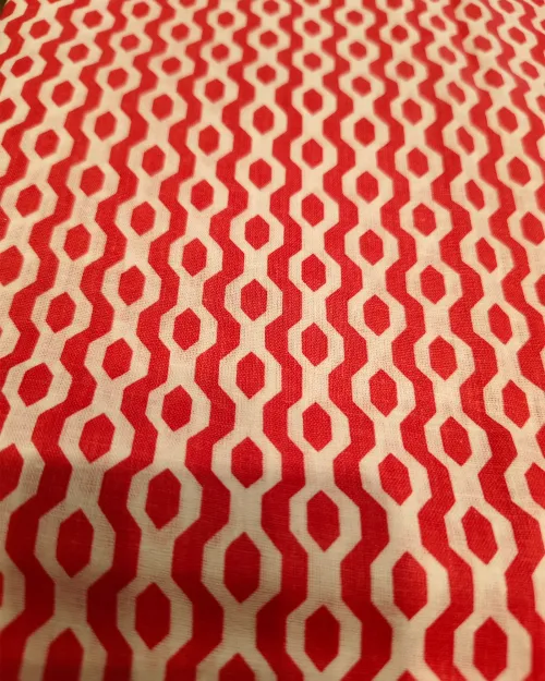 Light Orange Cotton Printed Unstitched Suit Set