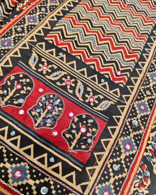 Black Color Cotton Printed Unstitched Suit Set