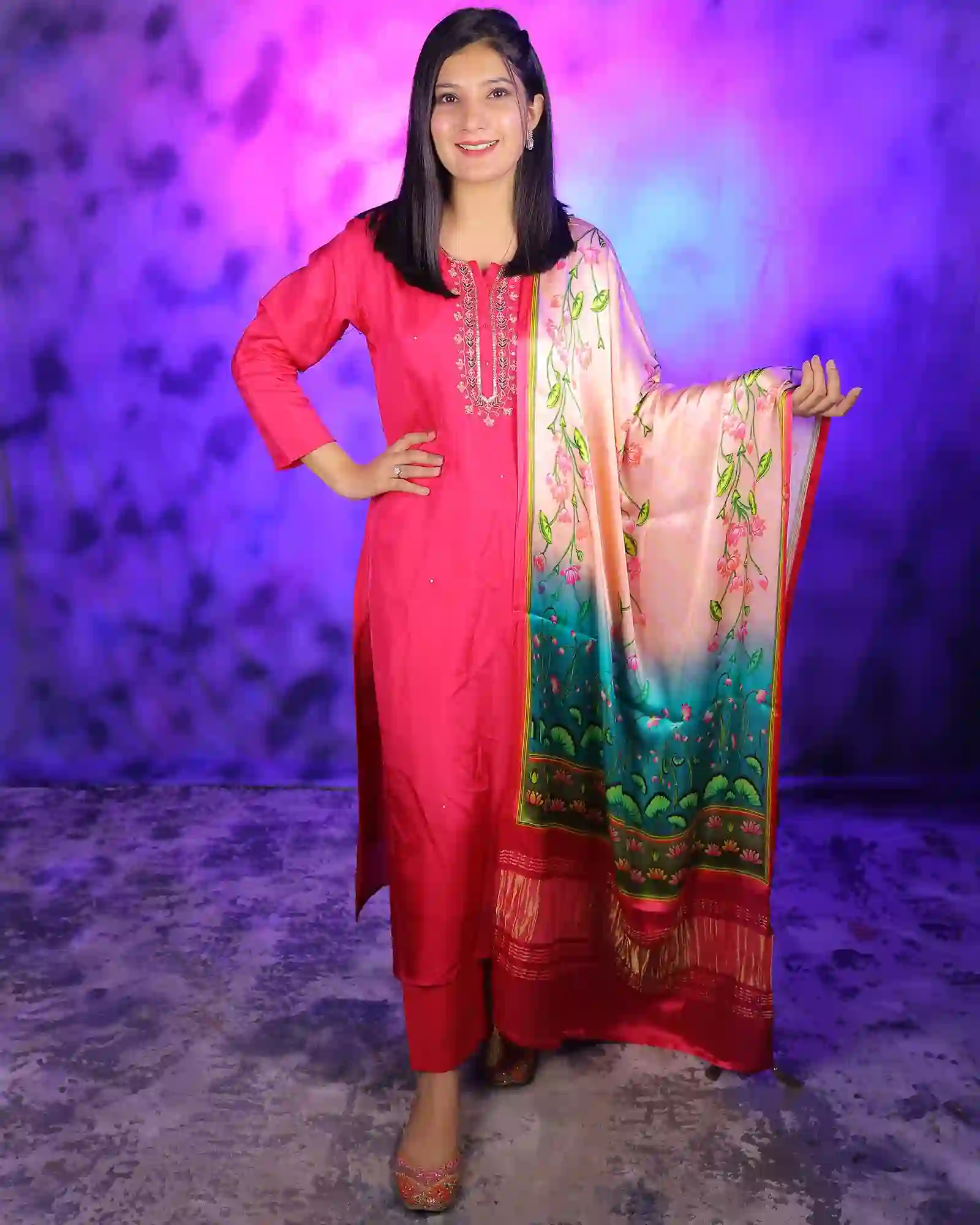 Rani Color Floral Printed Designer Cotton Suit