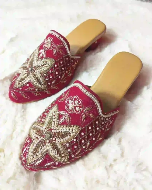 Rani pink Stone Work Bridal Sandals