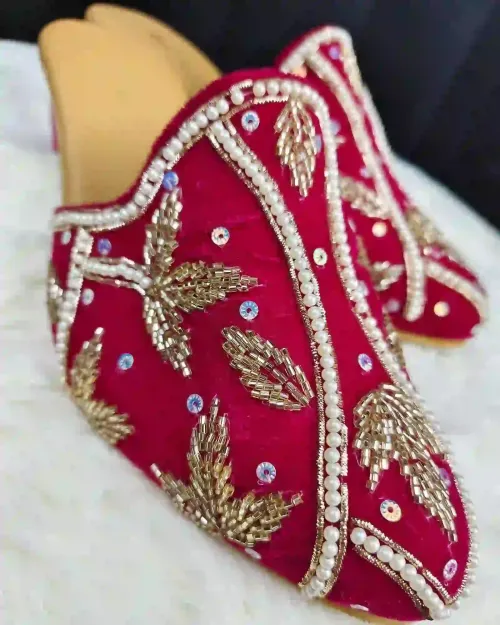 Rani color Jutis heavy stone work