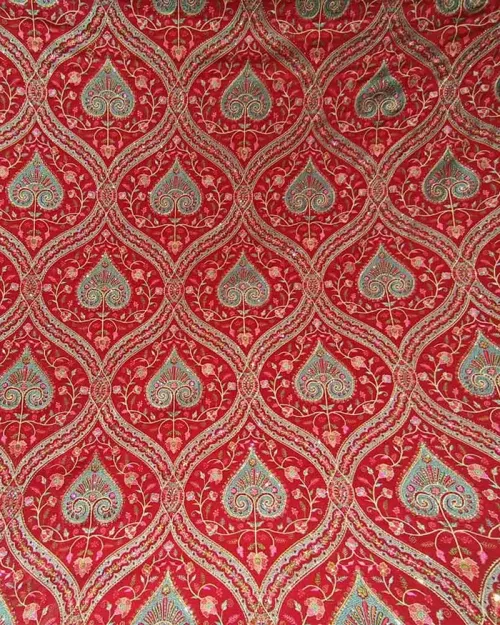 Red Color Georgette Full Kashmiri Work Saree