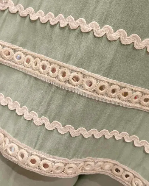 Light Sky Blue Neck Embroided Cotton Co Ord Set