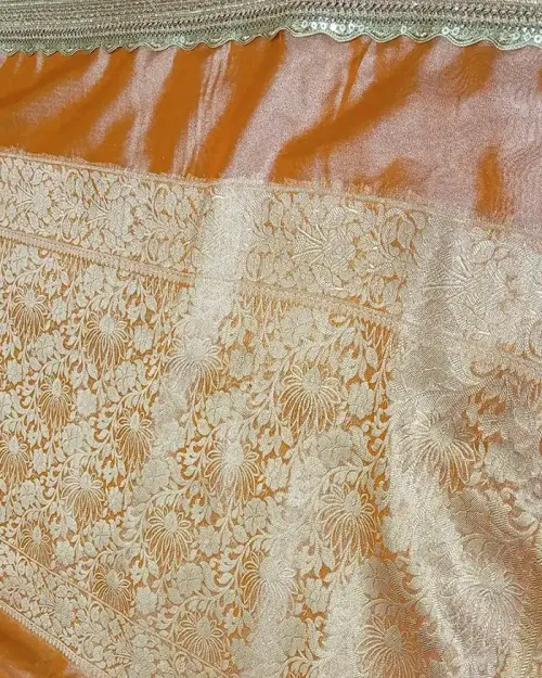 Peach Tissue Silk Saree