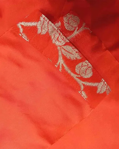 Indo Western Style Satin Crepetop With Banarasi Fabric Skirt