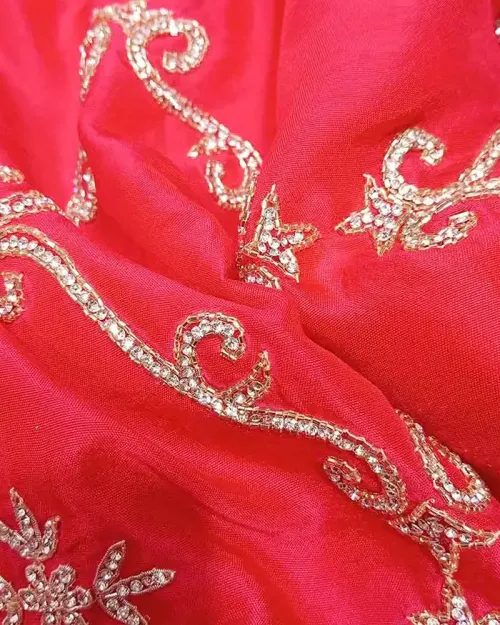 Red Colour Crepe Silk Saree