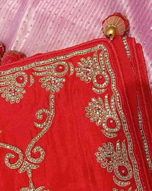 Red Colour Crepe Silk Saree