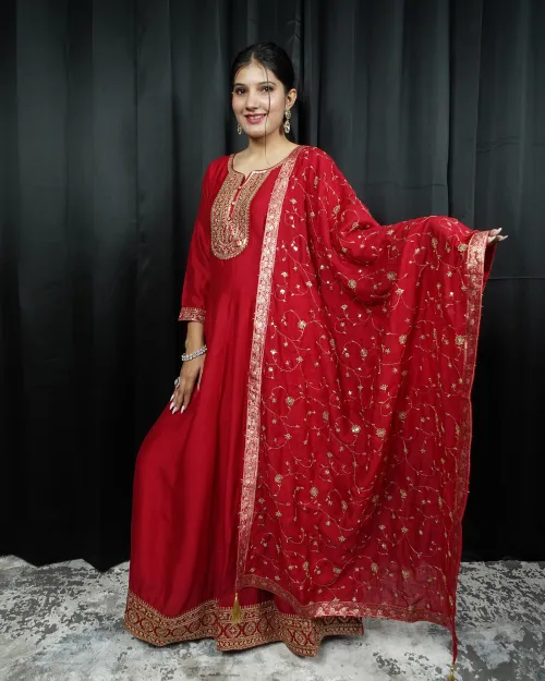 Red Color Anarkali Suit