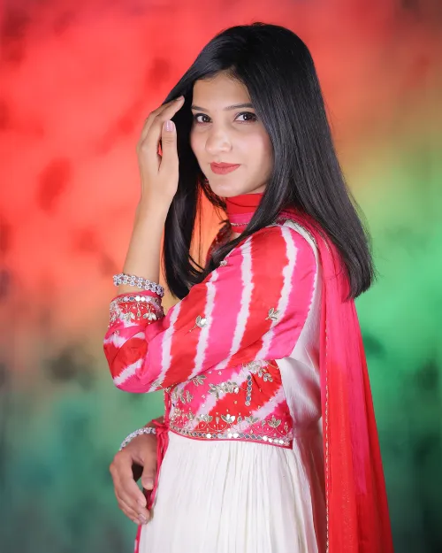 Pure White Neck Style Anarkali Suit With Shrug