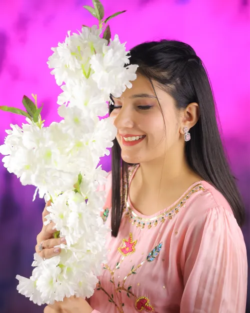 Peach Color Organza Chiffon Anarkali Suit